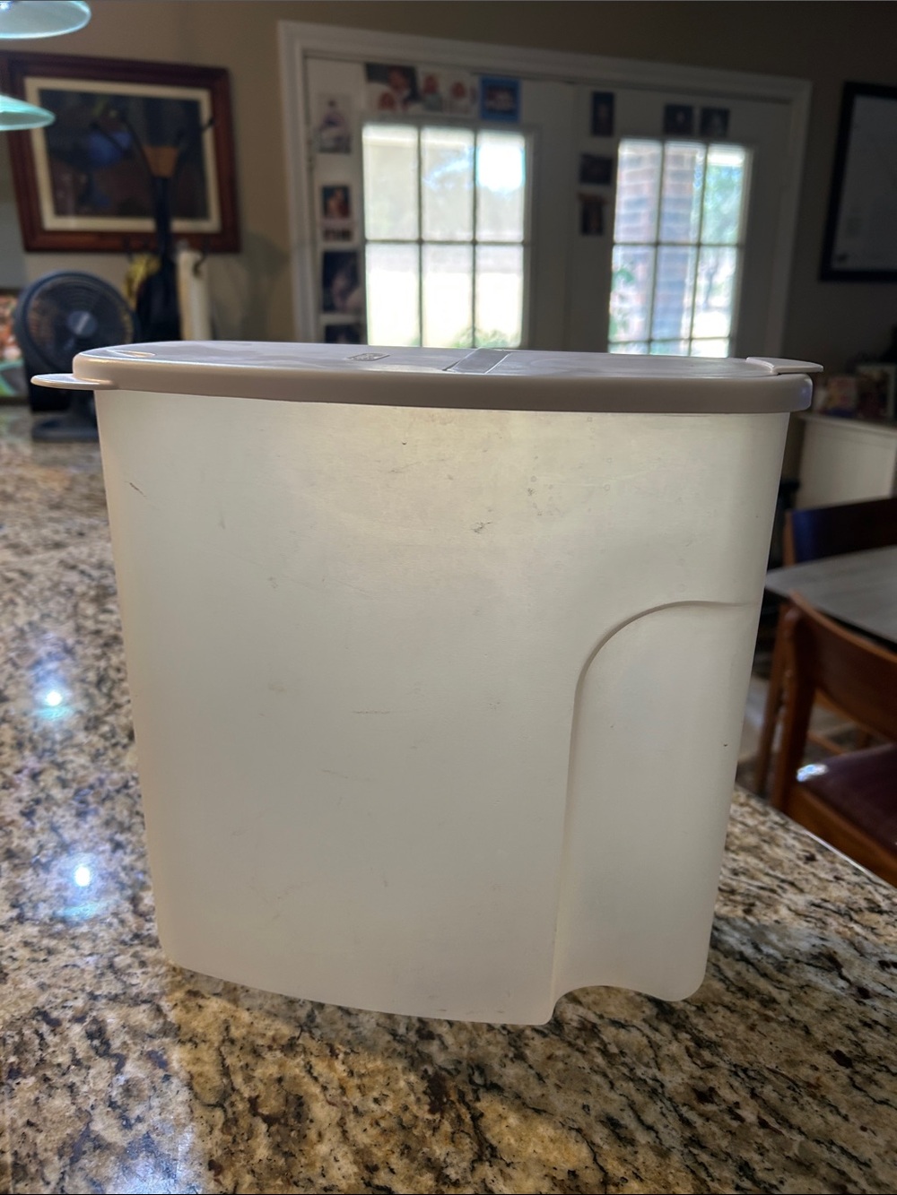 Convenient White Kitchen Food Storage Container with Secure Lid